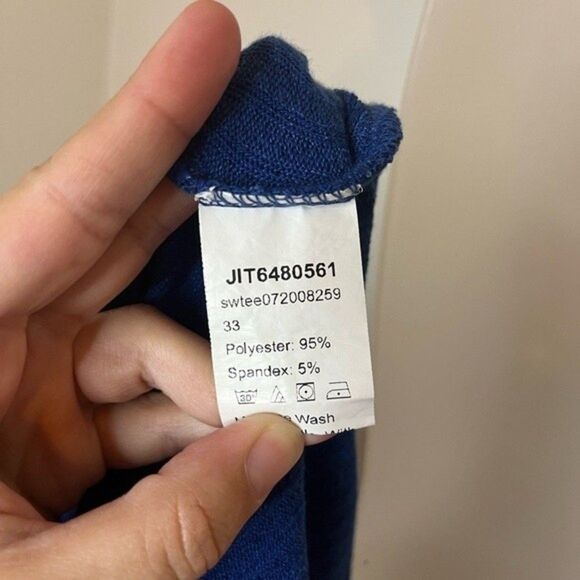 SHEIN EZwear Ribbed One-Shoulder Crop Top Blue Size Small - Picture 5 of 6